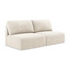 3-SITZER SOFA mit Schlaffunktion Chenille Stoff Beige - Beige/Creme, Kunststoff/Textil (216/79/102cm) - LaMiaSofa