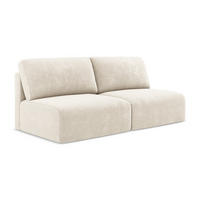 3-SITZER SOFA mit Schlaffunktion Chenille Stoff Beige - Beige/Creme, Kunststoff/Textil (216/79/102cm) - LaMiaSofa