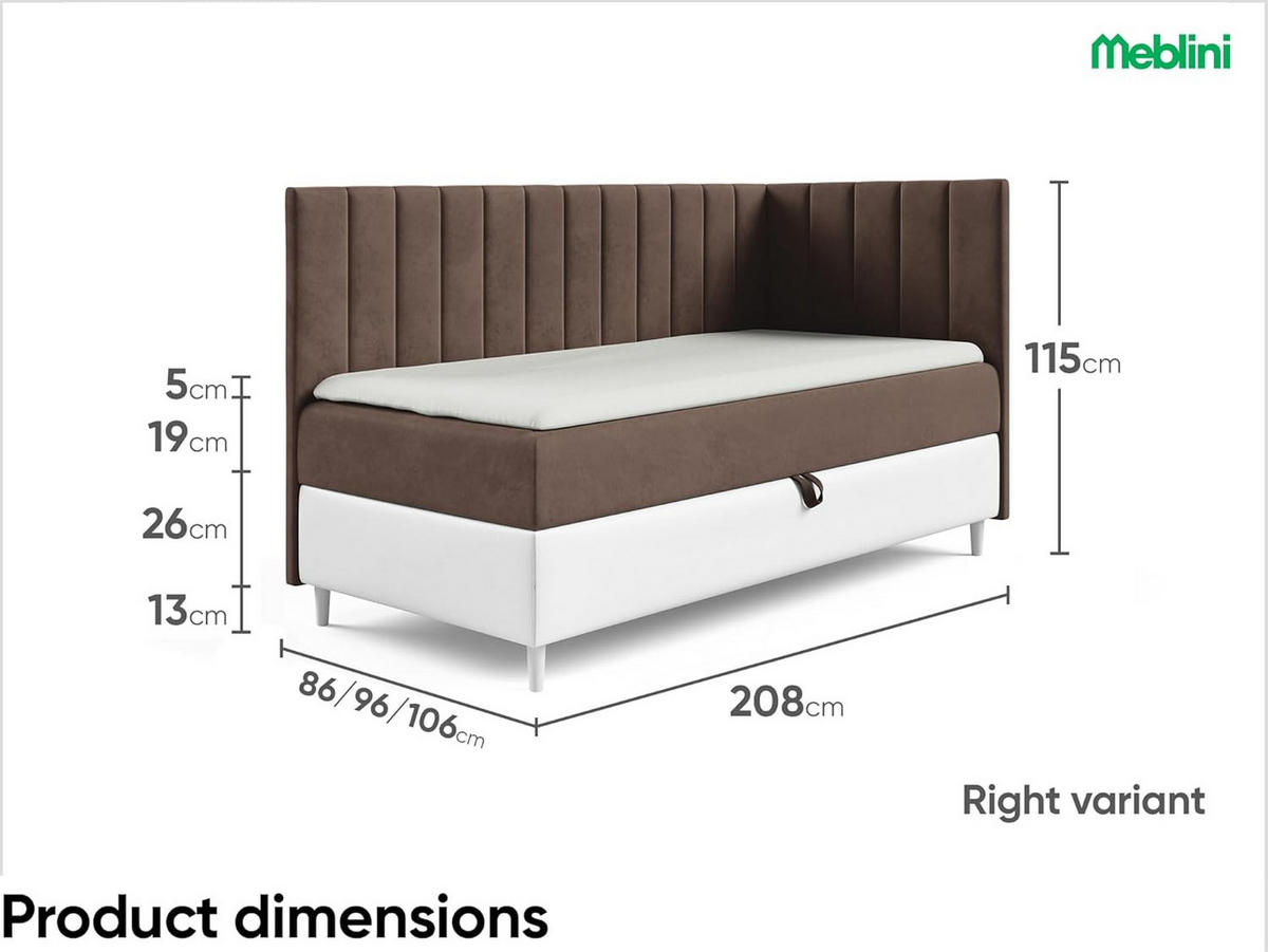 KINDERBETT MAYA 3 - Braun/Weiß, Holzwerkstoff (86/208cm) - Meblini