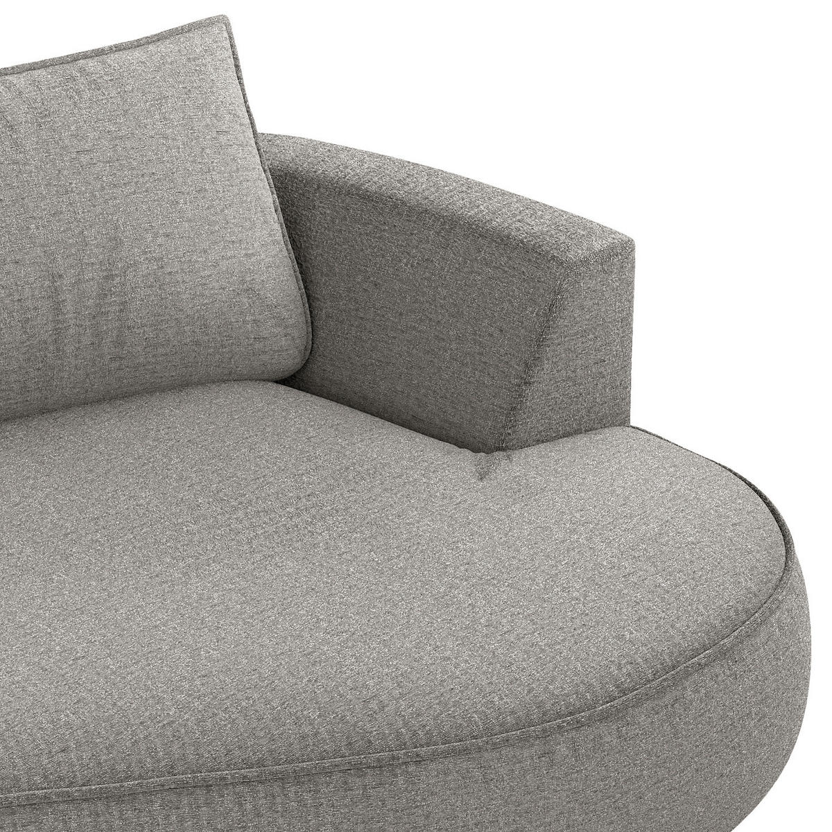 BIGSOFA - Hellgrau/Schwarz, Kunststoff/Textil (322/82/154cm) - home24