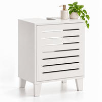 WASCHBECKENUNTERSCHRANK Weiß MDF 2 Fächer 60x40x35 cm - Weiß, Holzwerkstoff (40/60/30cm) - Relaxdays