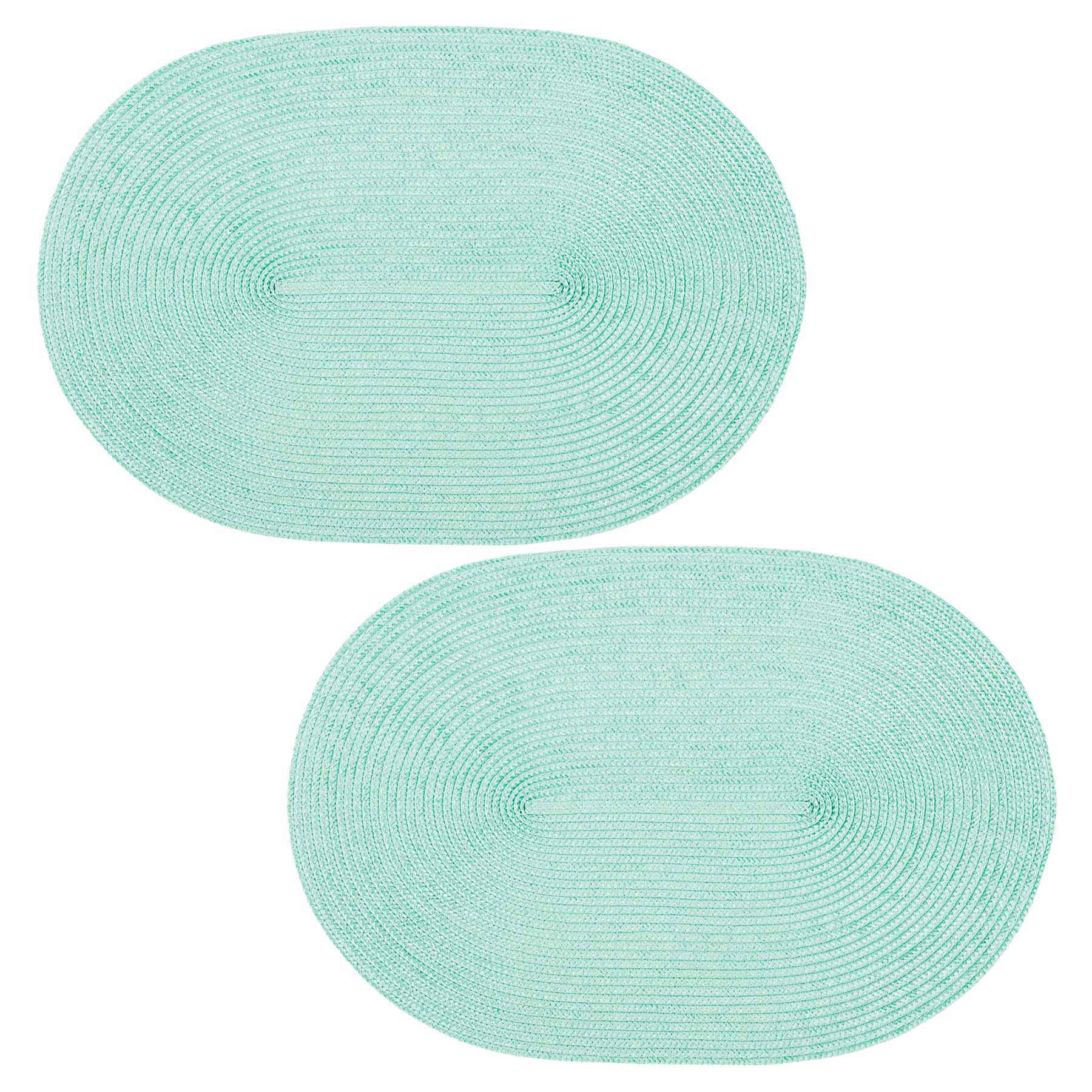PLATZSET 2er Set Polypro Mintgrün oval 45x30 cm Tischset - Mintgrün, Kunststoff (30/45cm) - TiborTex