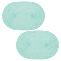 PLATZSET 2er Set Polypro Mintgrün oval 45x30 cm Tischset - Mintgrün, Kunststoff (30/45cm) - TiborTex