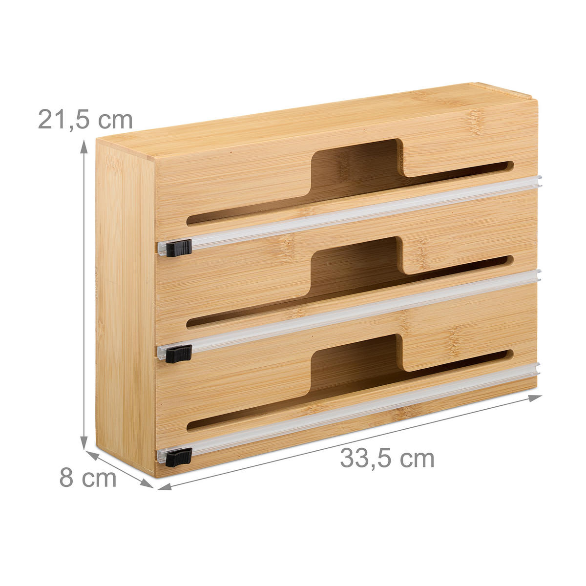 FOLIENSPENDER - Hellbraun, Holz/Kunststoff (33.5/21.5/8cm) - Relaxdays