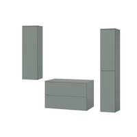 BADMÖBEL-SET Color Aloe 3-Teilig (2S 80 + 1D 100 + 2D 160) - Dunkelgrün, Holzwerkstoff (140/160/45cm) - mzm24