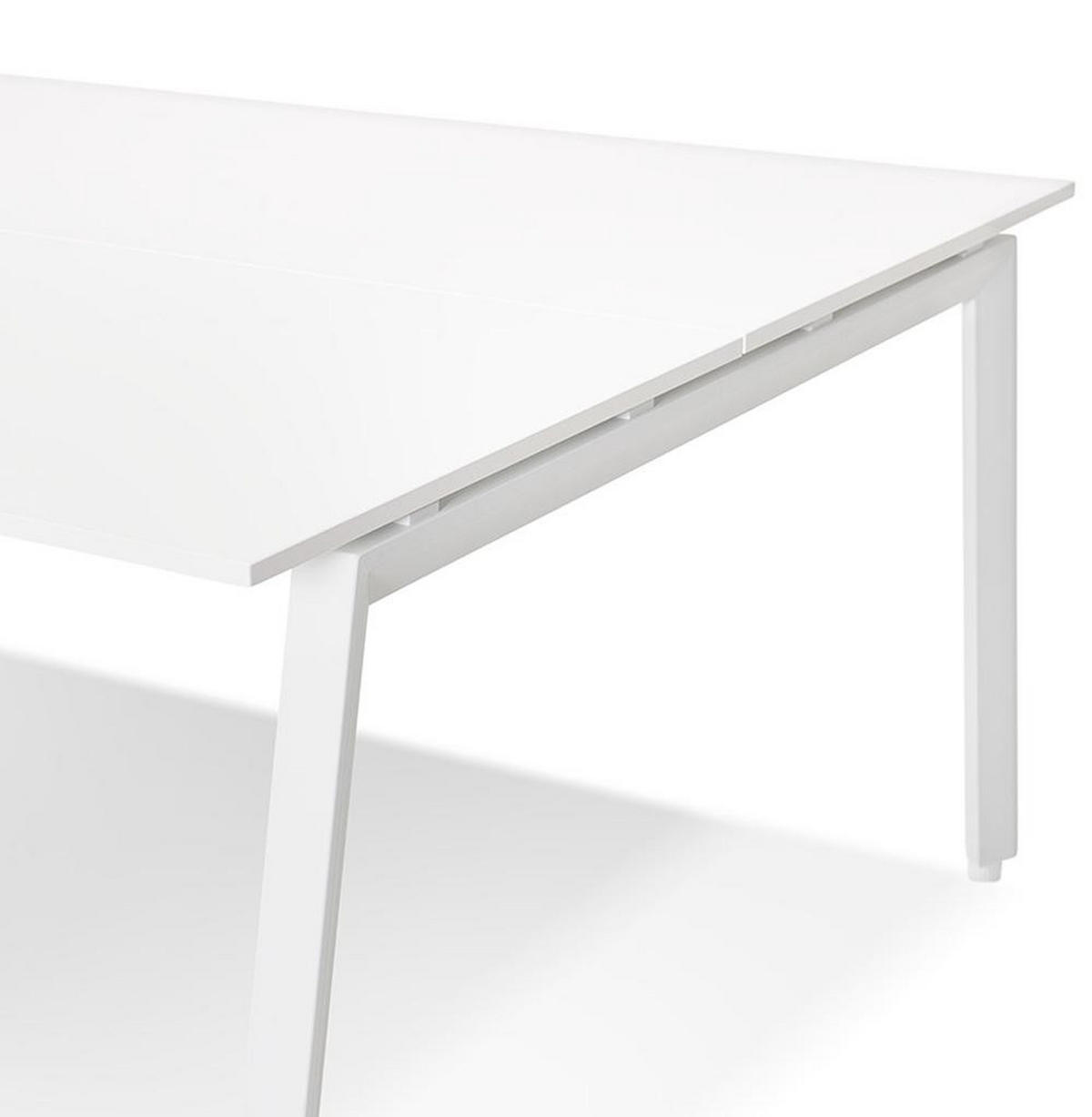 SCHREIBTISCH Modern Holz Metall Design BELIQI, Weiß 160x80x74,5 cm - Weiß, Holzwerkstoff/Metall (80/160/75cm) - KADIMA DESIGN