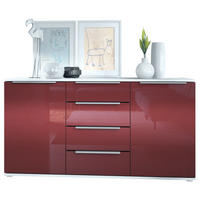 SIDEBOARD Porto Bordeaux Hochglanz - Bordeaux, Holzwerkstoff (139/72.5/35cm) - Vladon