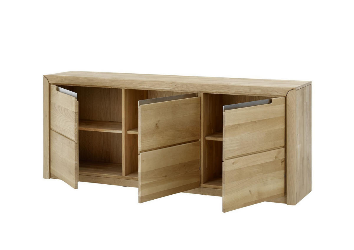 KOMMODE Massivholz Ianka 180x72x41 Lowboard Wildeiche Bianco geölt - Naturfarben, Holz (180/72/41cm) - 58aufmkessel