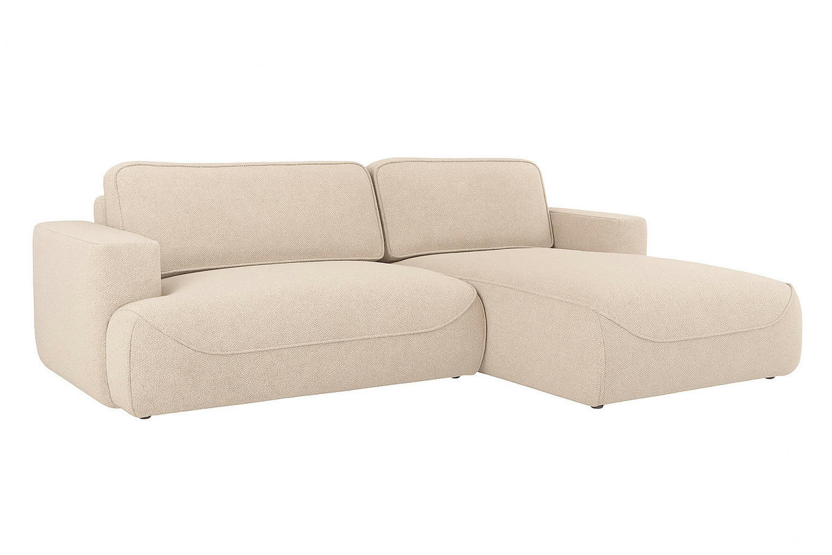 ECKSOFA LUNA mit Bettkasten und Schlaffunktion, Beige - Beige, Textil (271/195cm) - KS Home Concept