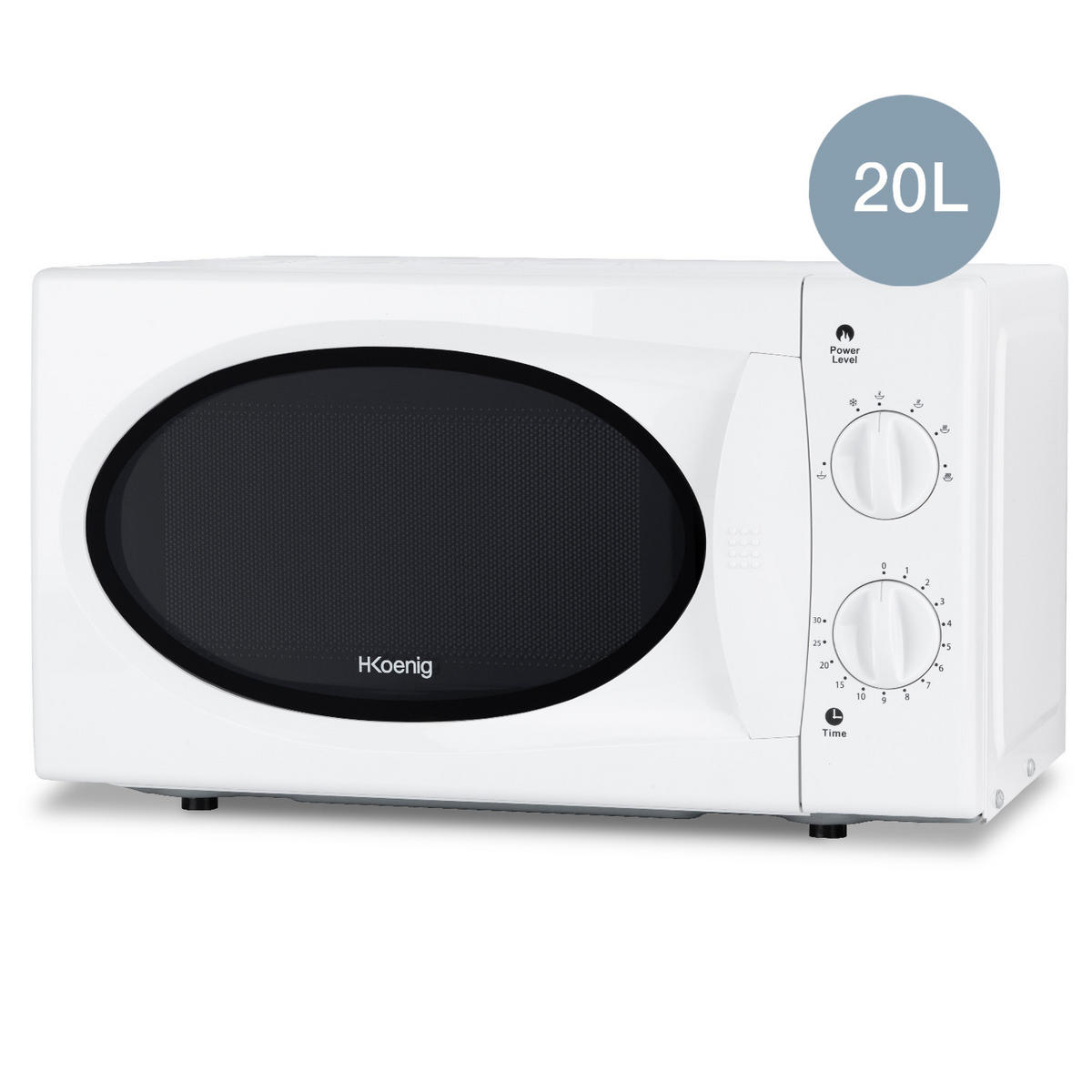 MIKROWELLE VIO6 Weiß, 5 Programme, Auftaufunktion, 700 W - Weiß, Metall (29.5/18/25.5cm) - HKoenig