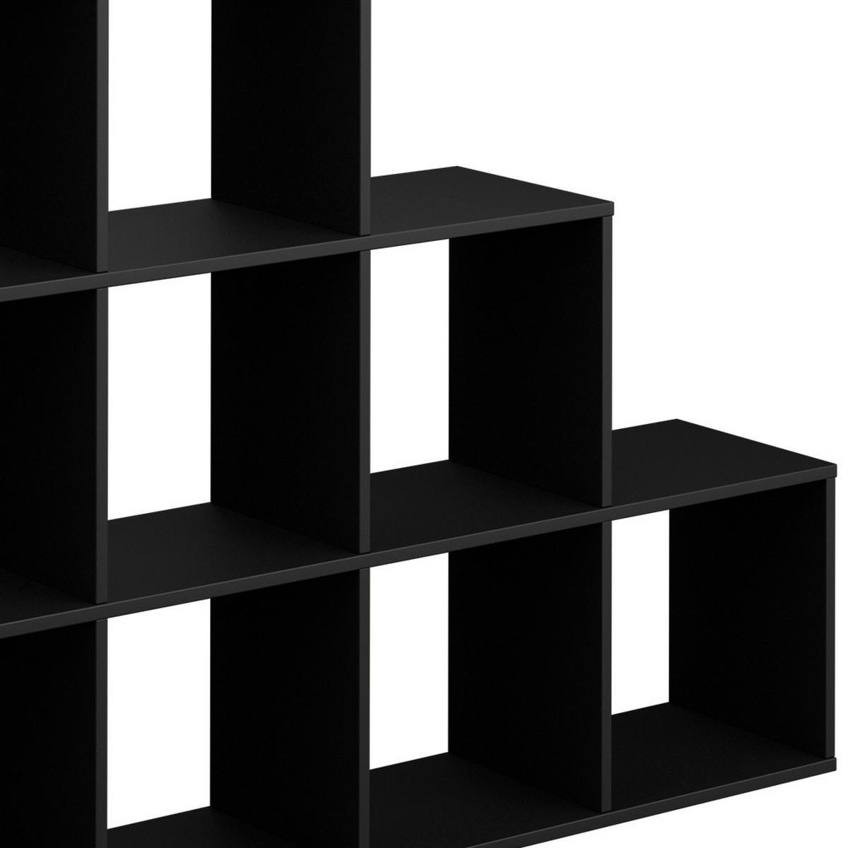 TREPPENREGAL Schwarz 142.4 x 107.8 cm - Schwarz, Holzwerkstoff (142.4/107.8/29cm) - Vicco