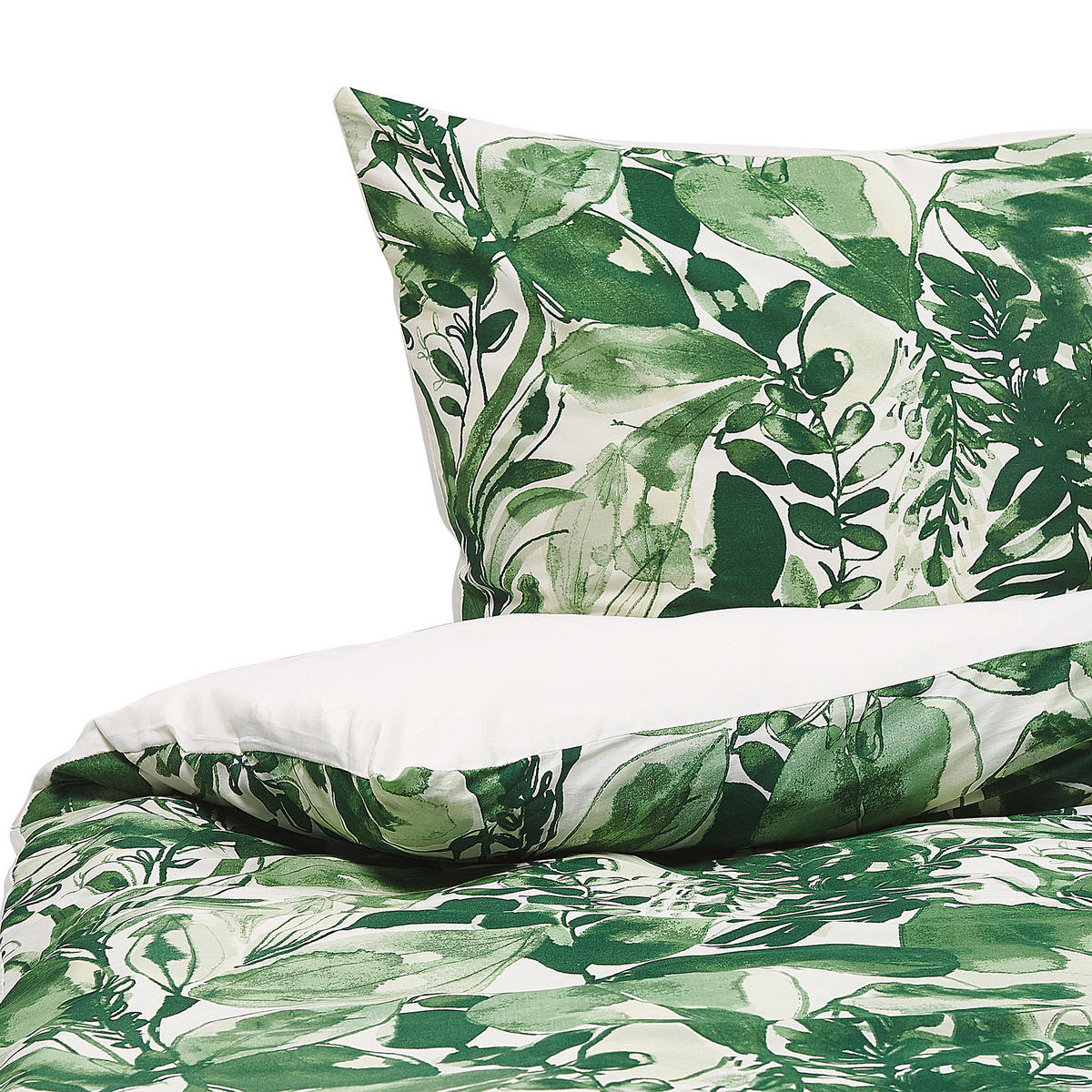 BETTWÄSCHE SET Greenwood 155x220 cm - Grün, Textil (155/220cm) - Beliani