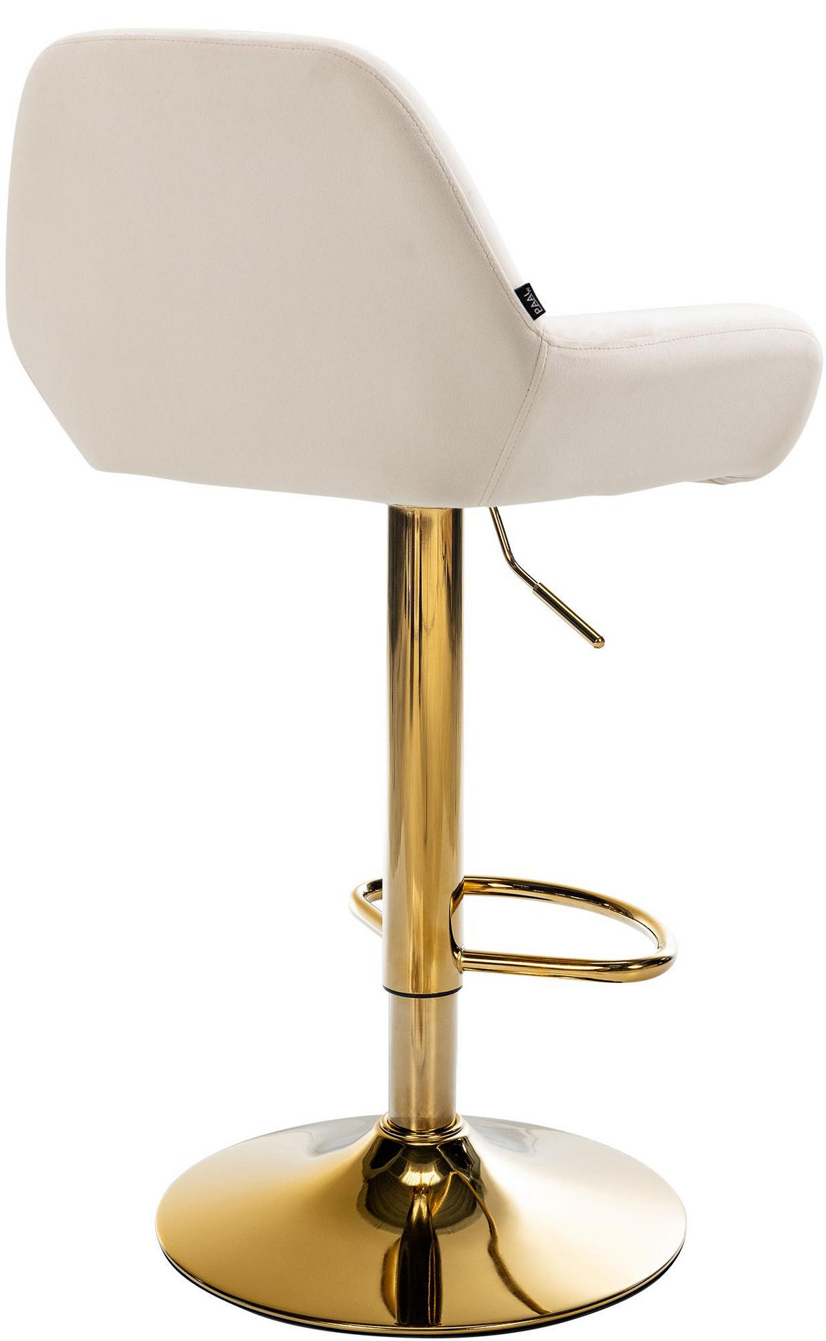 BARHOCKER Samt creme - Goldfarben/Creme, Textil/Metall (51/89/52cm) - CLP