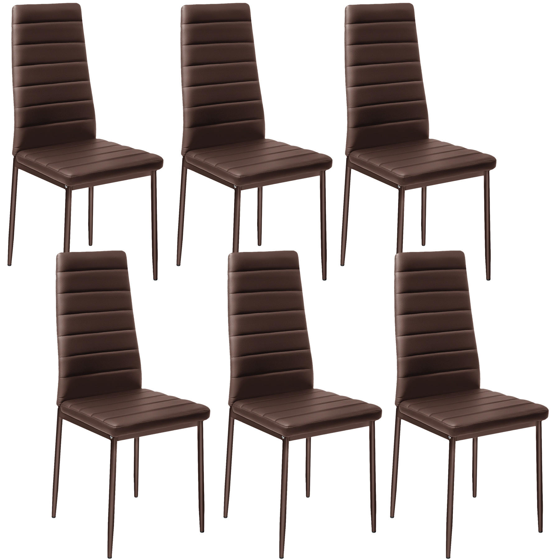 ESSZIMMERSTUHL 6er Set Thomas 41 x 45 x 98 5 cm cappuccino - Cappuccino, Textil (48/98.5/45cm) - tectake