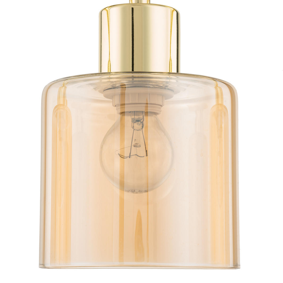 PENDELLEUCHTE - Metall / Glas, 4-flammig - Goldfarben, Glas (12/75/150cm) - home24