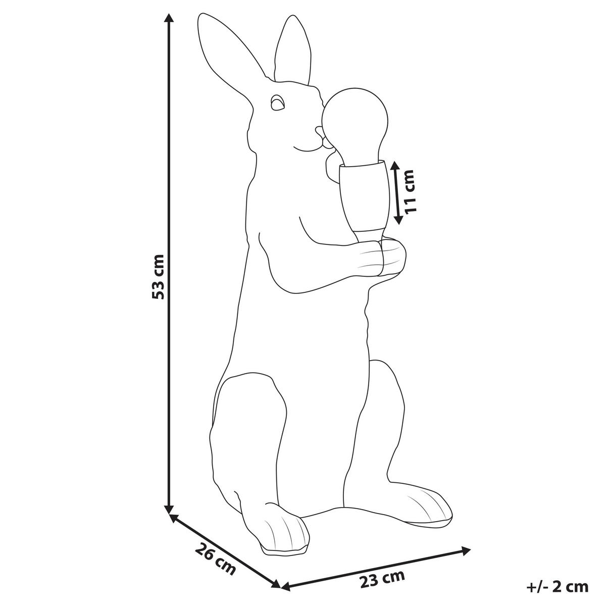 TISCHLAMPE Hase Gold Bugs - Messingfarben/Goldfarben, Kunststoff (26/23/53cm) - Beliani