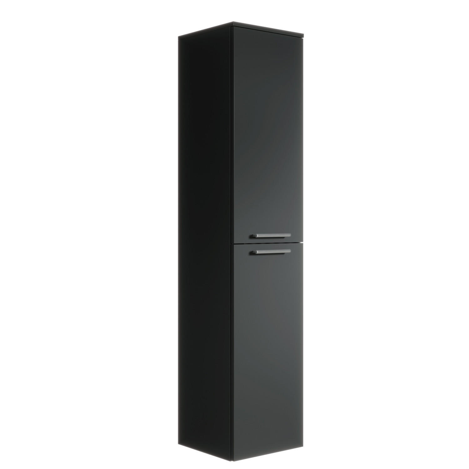 BADEZIMMERSCHRANK Saturnus mit 2 Türen Schwarz - 35 x 35 x 130 cm - Schwarz, Holz (35/130/35cm) - Badplaats