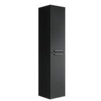 BADEZIMMERSCHRANK Saturnus mit 2 Türen Schwarz - 35 x 35 x 130 cm - Schwarz, Holz (35/130/35cm) - Badplaats