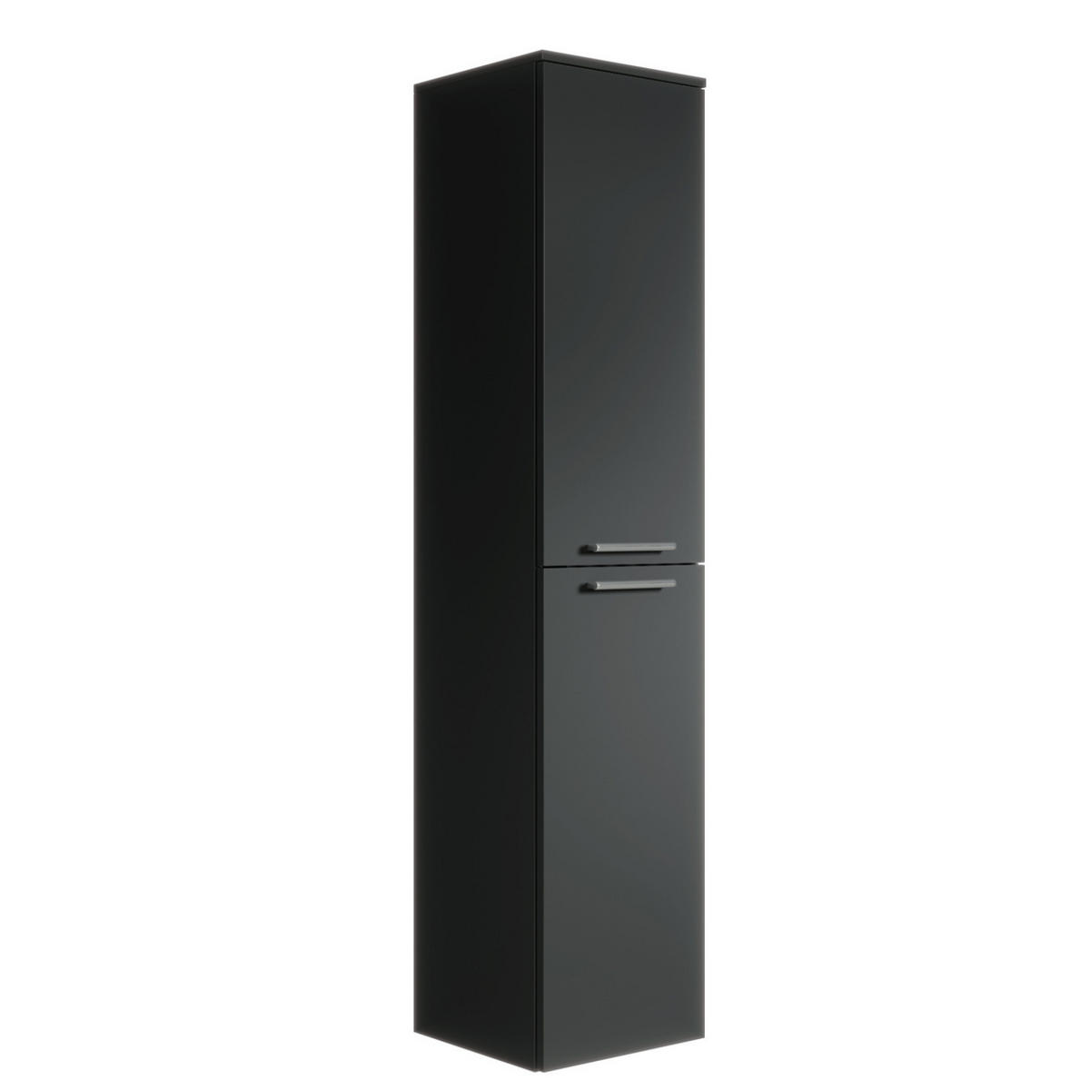 BADEZIMMERSCHRANK Saturnus mit 2 Türen Schwarz - 35 x 35 x 130 cm - Schwarz, Holz (35/130/35cm) - Badplaats