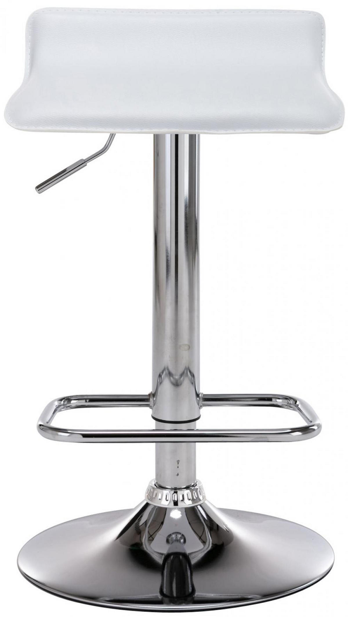 BARHOCKER 2er Set Lederlook weiß - Chromfarben/Weiß, Textil/Metall (38/65/41cm) - CLP