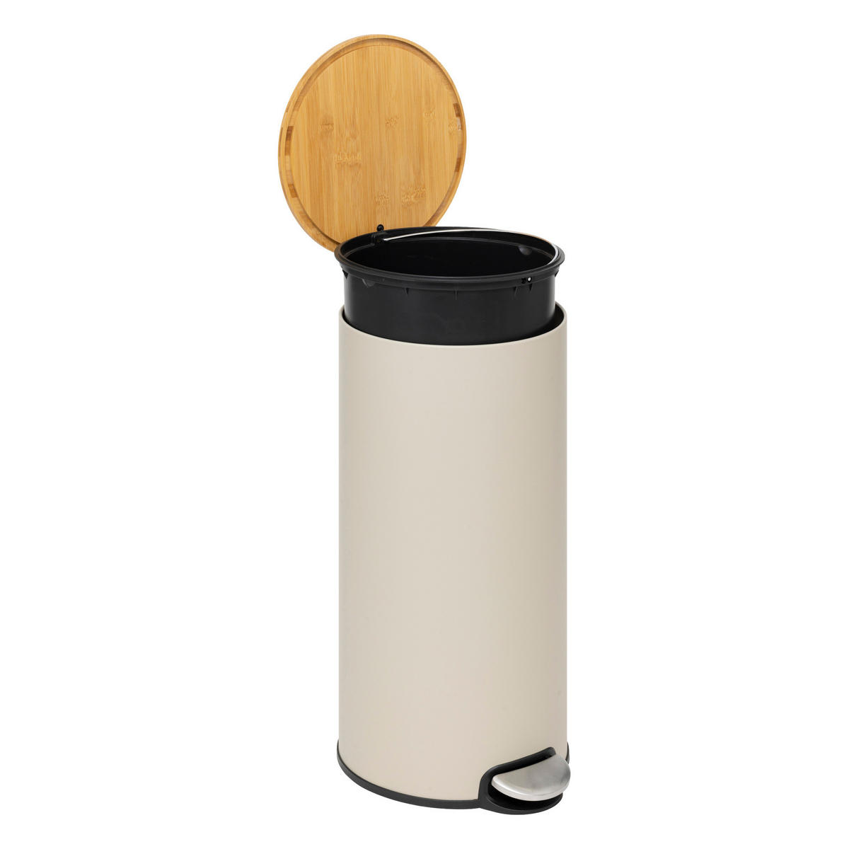 MÜLLEIMER aus Metall Modern 30 l 37,7/29,2/59,5 cm - Beige, Metall (29.2/59.5/37.7cm) - 5five Simply Smart