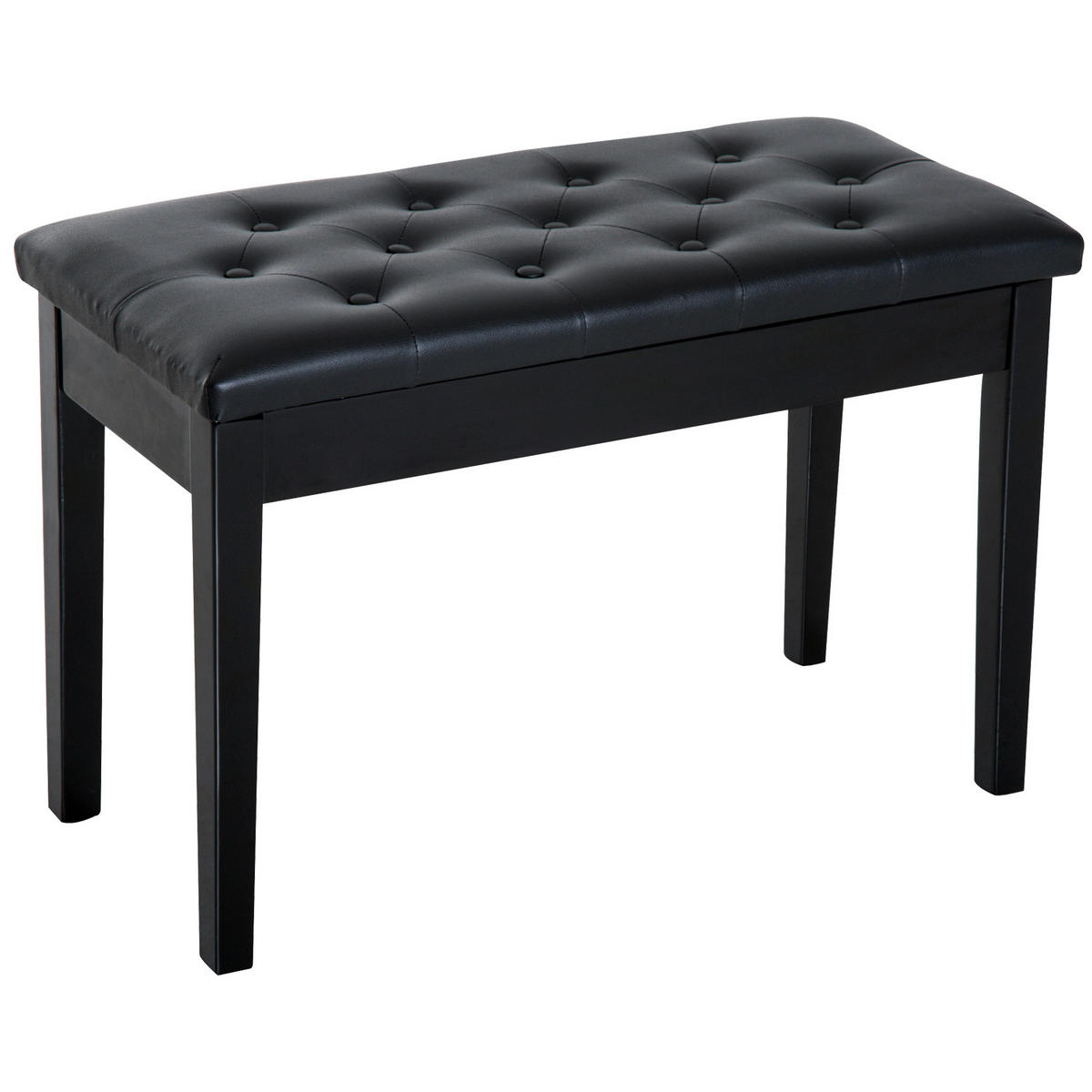 HOCKER DE-16450 Chesterfield mit Staufach Schwarz - Schwarz, Textil (36/50/75cm) - ComfortXL