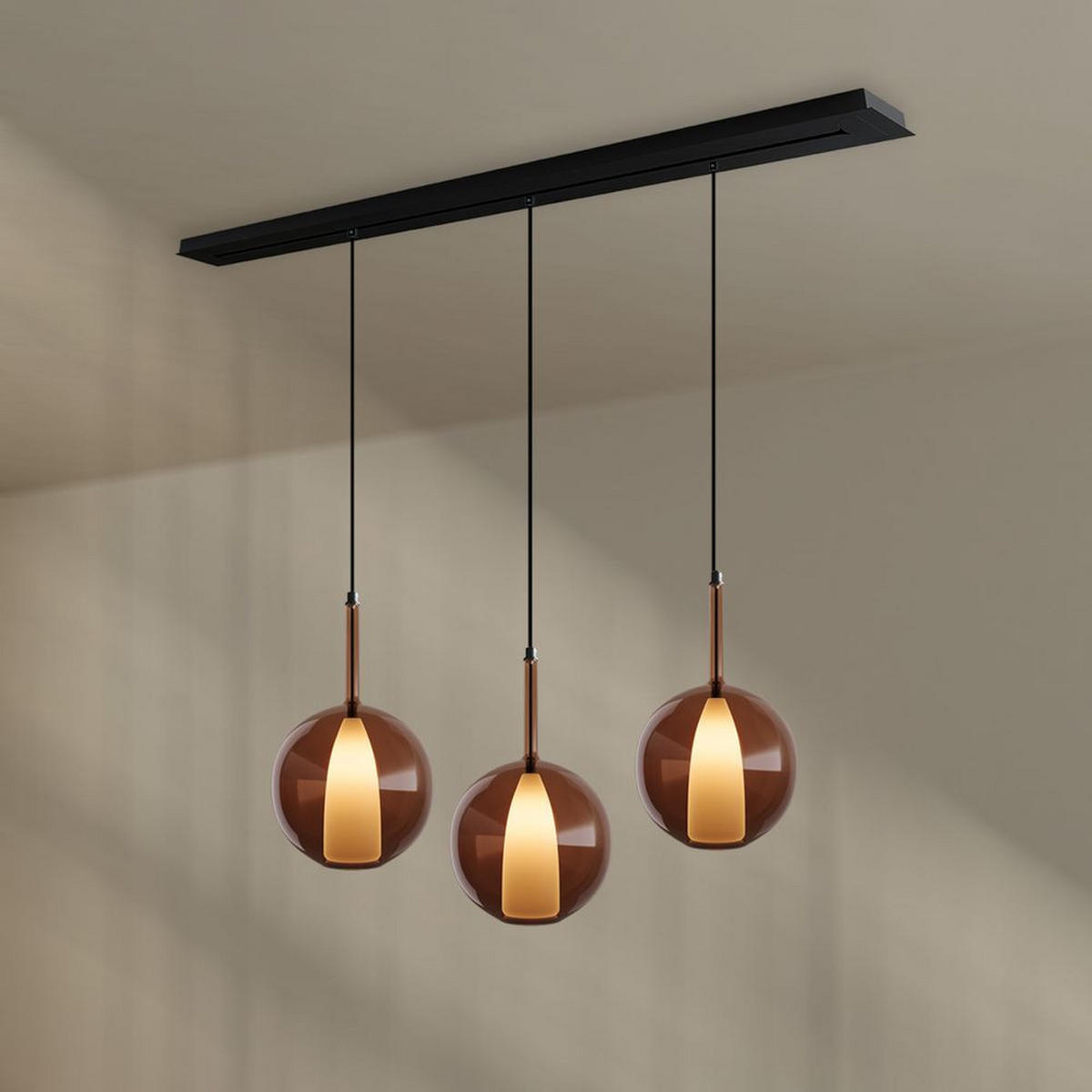 HÄNGELEUCHTE Belluna Rauch Ø 14/24cm - Grau, Glas (14/14/35cm) - s.luce