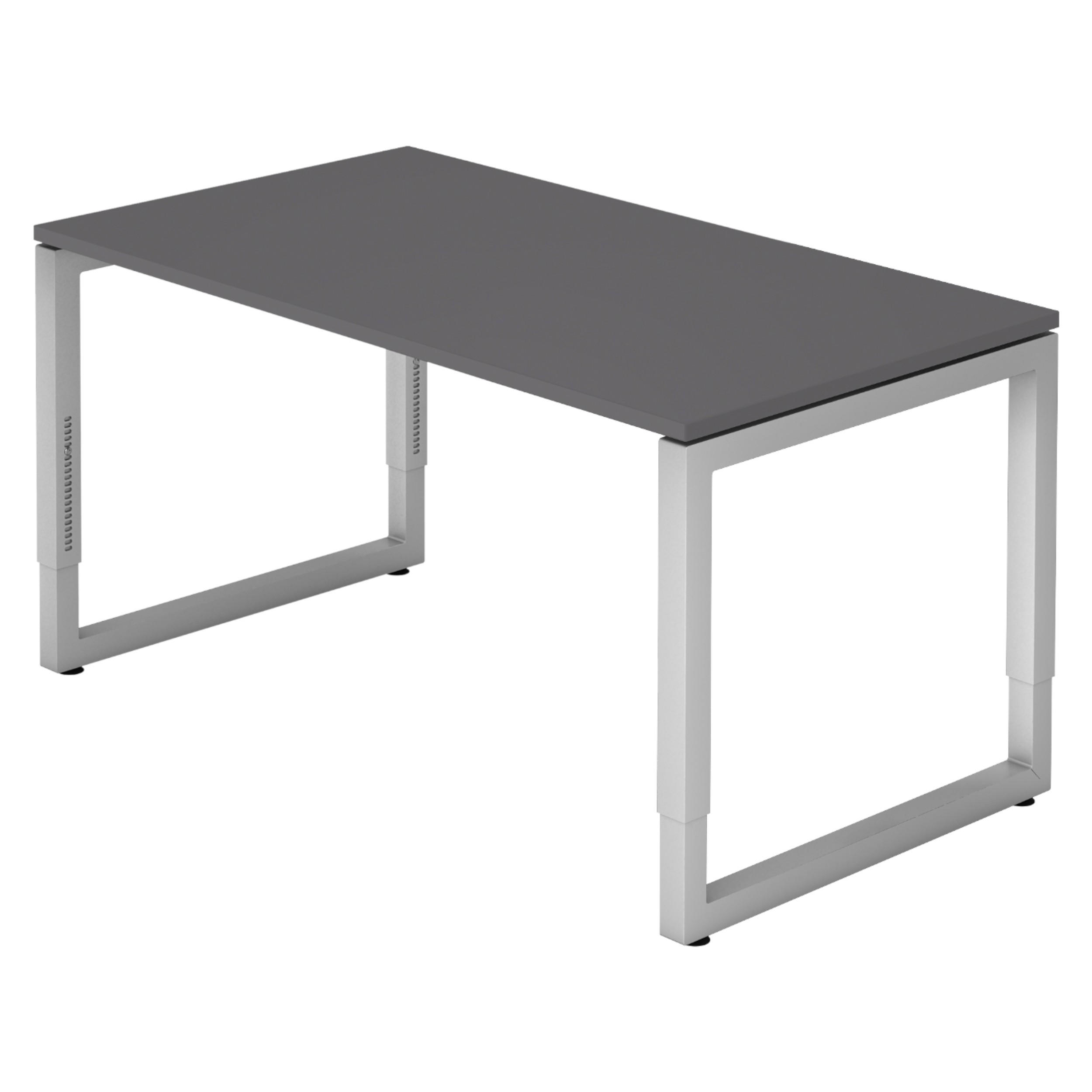 bümö Schreibtisch Graphit, Silber 140x74x80 cm