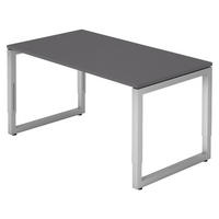 SCHREIBTISCH Serie-R 80/140/74 cm in Graphitfarben/Silberfarben - Silberfarben/Graphitfarben, Holzwerkstoff (80/140/74cm) - bümö