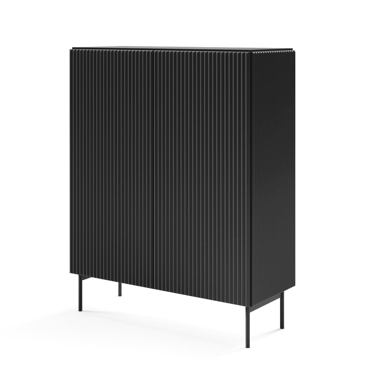 Bettso Highboard Schwarz 99x123x40 cm