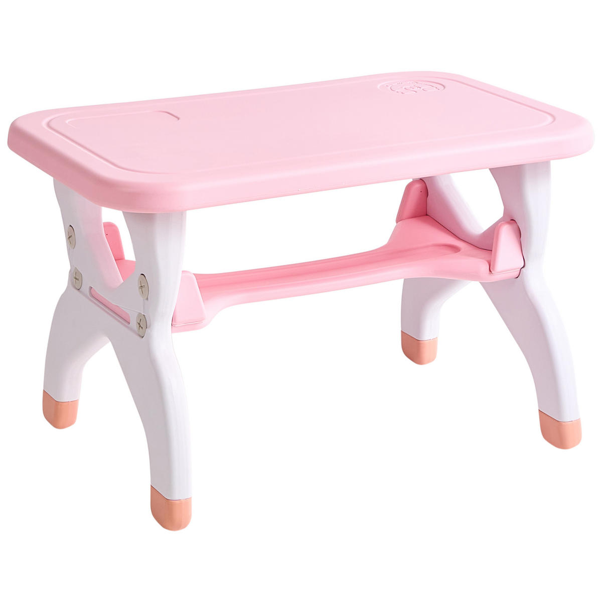 KINDERTISCH mit Stühlen Rosa Bollon - Pink/Weiß, Kunststoff (79/50/48cm) - Beliani
