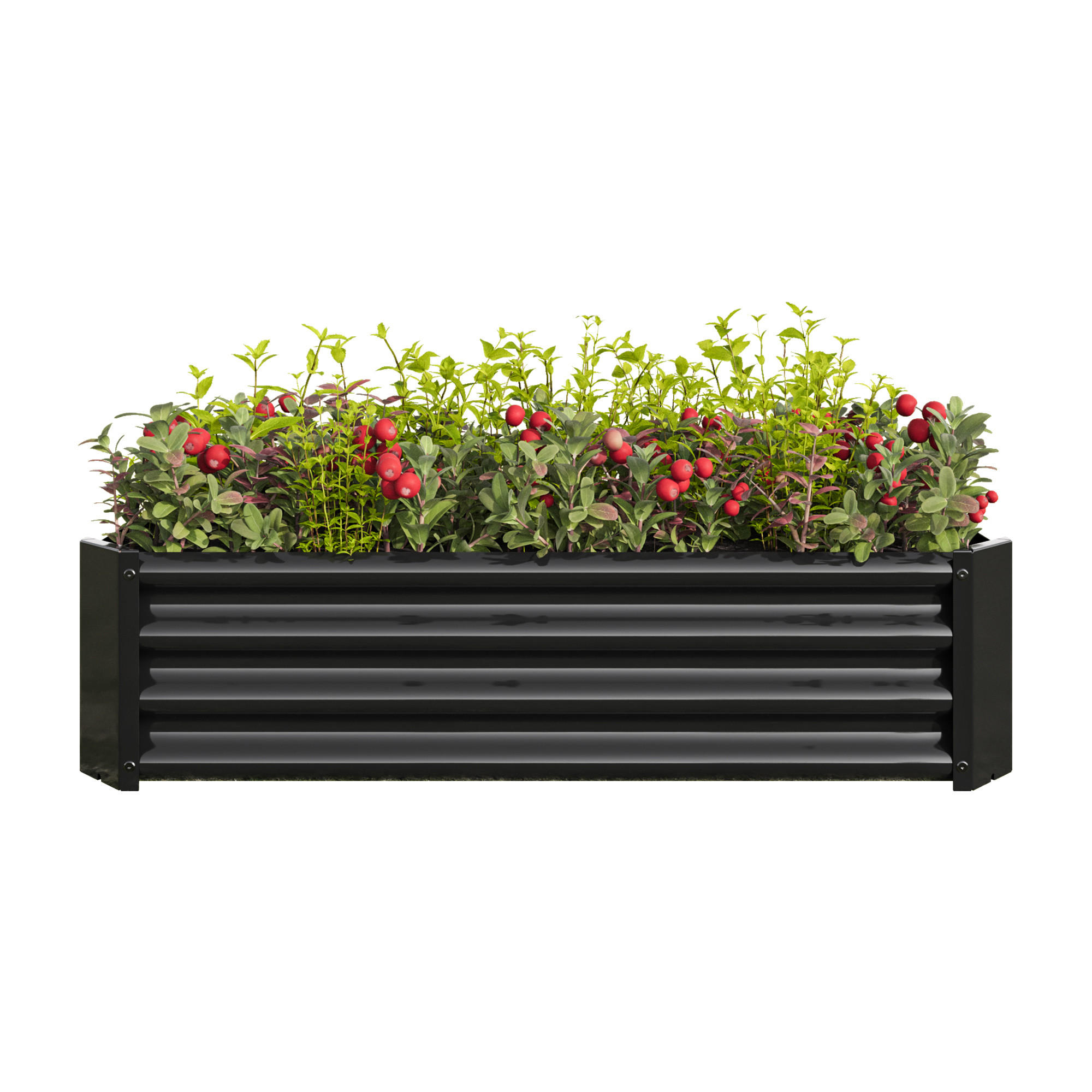 HOCHBEET 120/90/30 cm Schwarz (ohne Boden) - Schwarz, Metall (60/30/120cm) - Oxeza