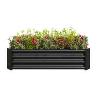 HOCHBEET 120/90/30 cm Schwarz (ohne Boden) - Schwarz, Metall (60/30/120cm) - Oxeza