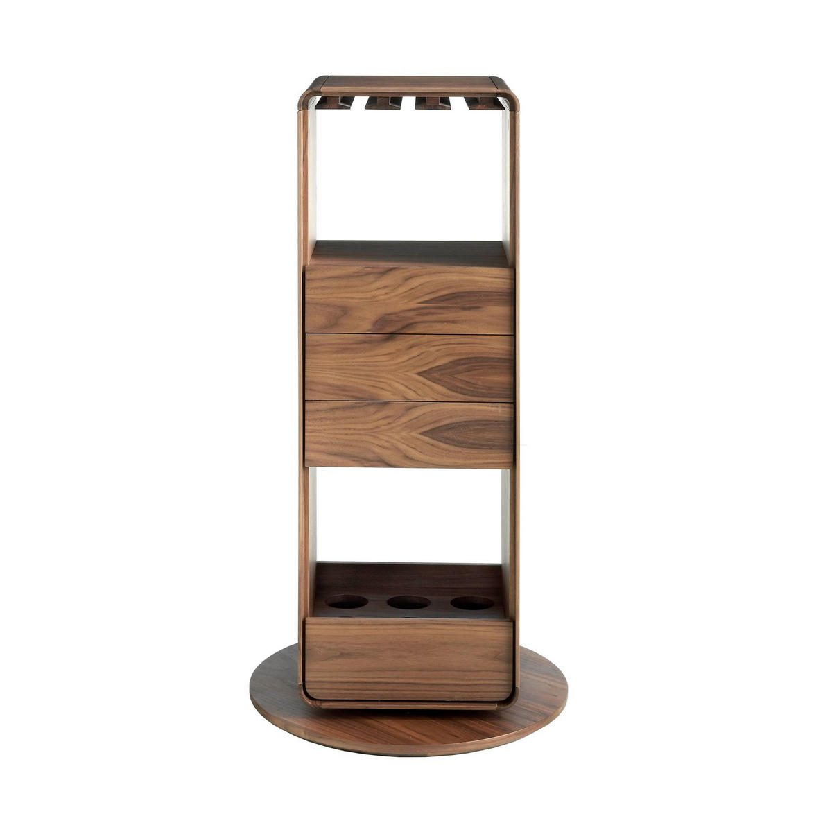 DREHBARER Barschrank aus Nussbaum 43/40/128 cm - Walnussfarben, Holz (43/128/40cm) - ANGEL CERDA