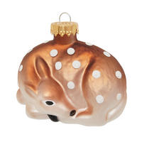 CHRISTBAUMSCHMUCK Rehkitz Braun 7cm (Glas / 1 Stk.) - Braun, Glas (3/4/7cm)