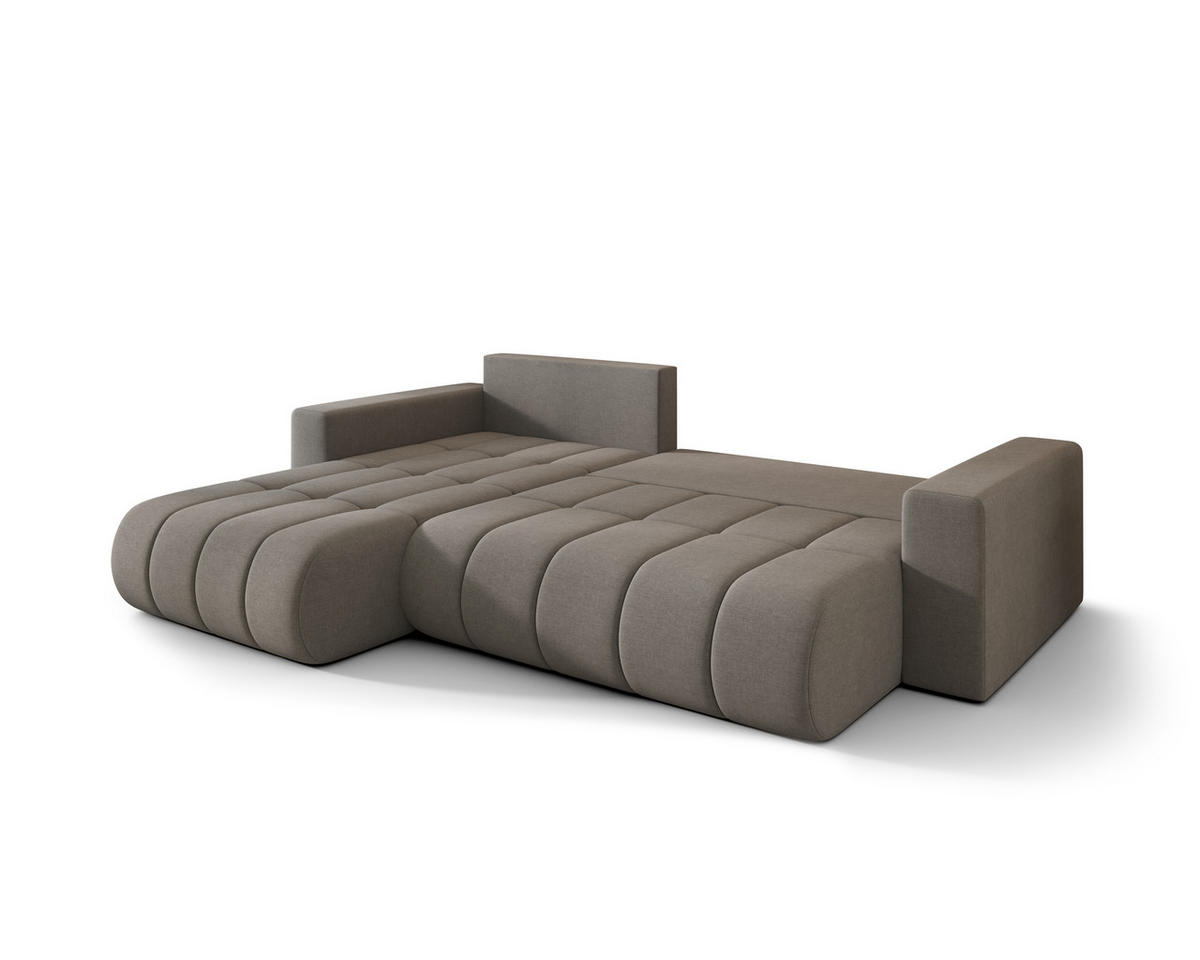 ECKSOFA ARDEN Samt Beige L - Links - Beige, Textil (175/280cm) - Luxkor24