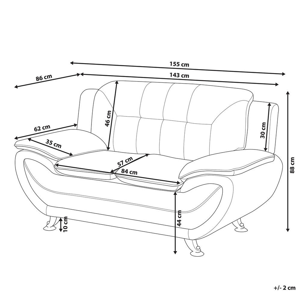 Thumbnail - Beliani 2-Sitzer-Sofa, Weiß, Kunststoff, 155x88x86 cm, Wohnzimmer, Sofas & Couches, Sofas, 2-Sitzer Sofas