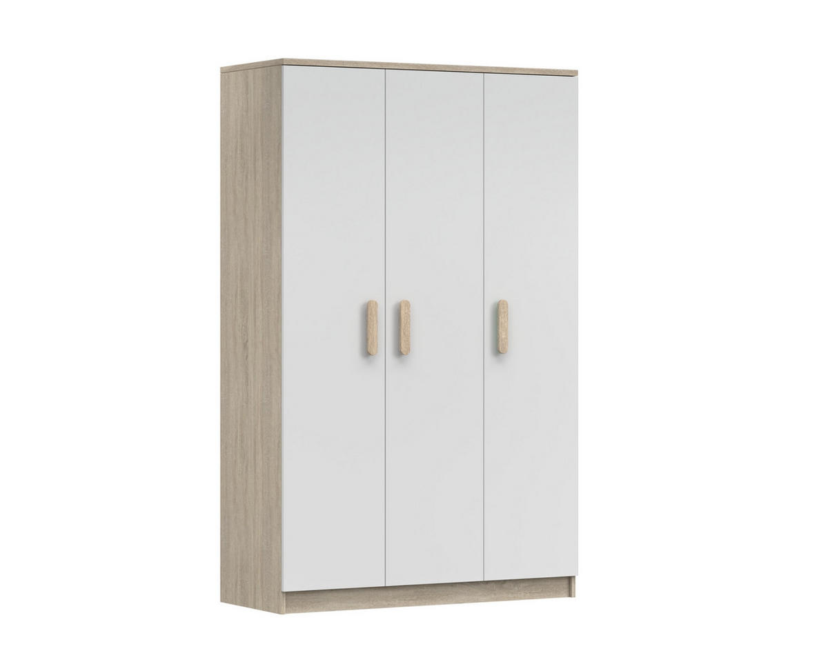 KINDERKLEIDERSCHRANK INGE 19 120/192/50 cm Weiß+Sonoma/Sonoma - Weiß/Sonoma Eiche, Holzwerkstoff (120/192/50cm) - Deine Möbel 24