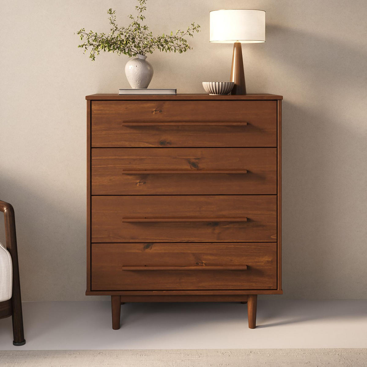 KOMMODE TECCA - Kastanienfarben, Holz (80/96/41cm) - IDIMEX