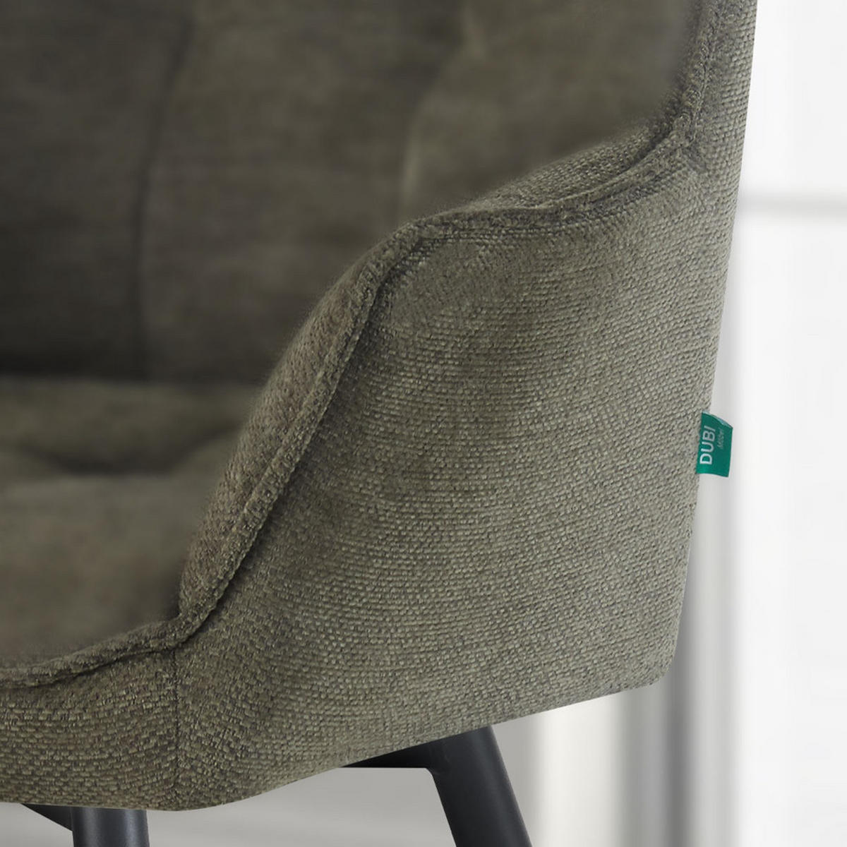 ESSZIMMERSTUHL THOMAS-DINA 2er-Set 360°drehbar - Weiß/Grün, Textil/Metall (61/83/62cm) - DUBI Möbel