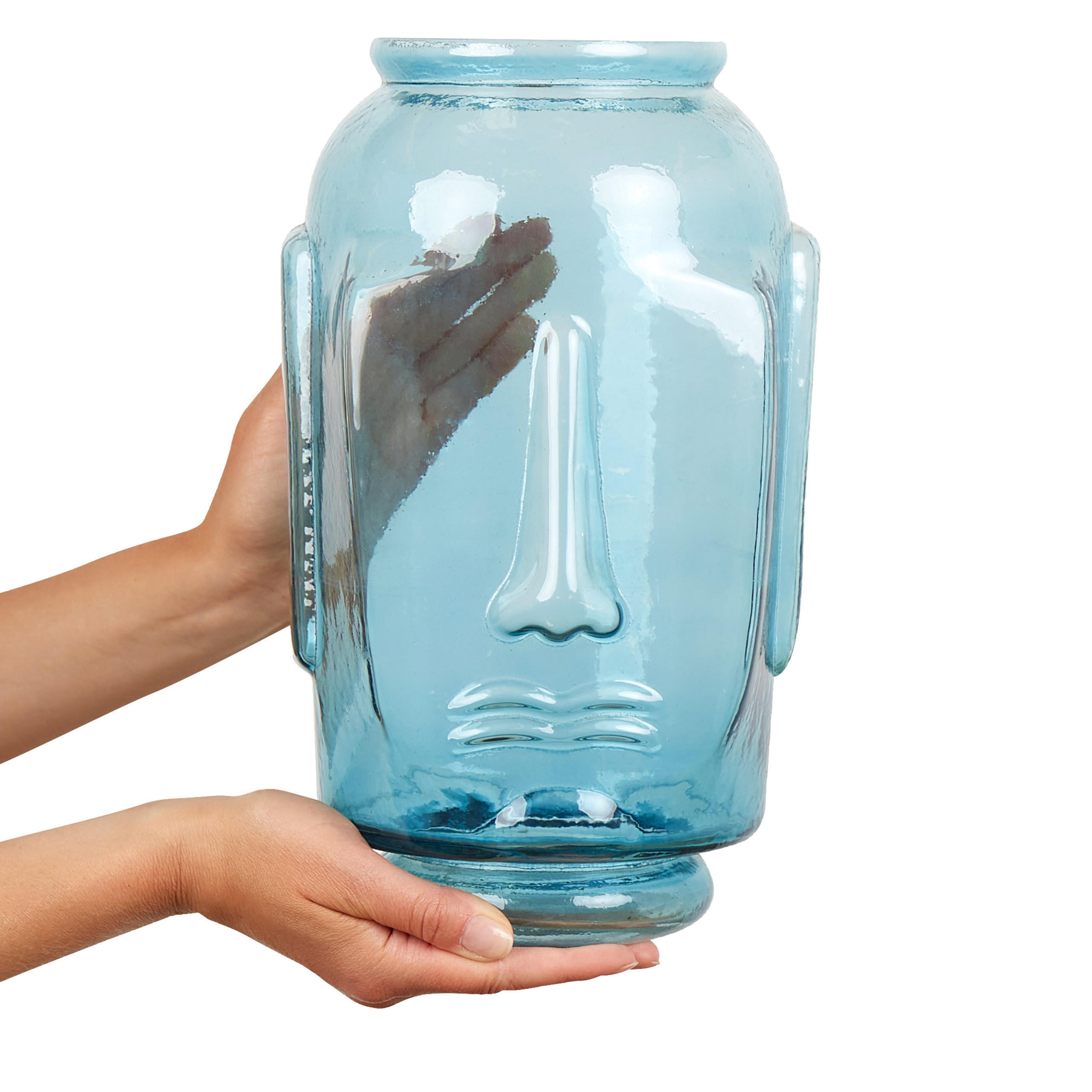 DEKOVASE Glas blau Sambar - Blau, Glas (31cm) - Beliani