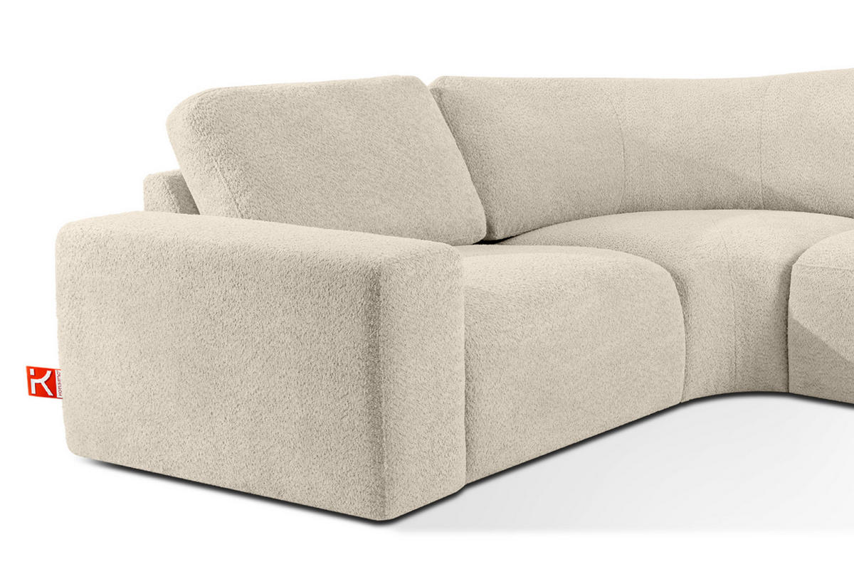 ECKSOFA RECHTS ZUCCO, Hellbeige - Hellbraun, Holz/Holzwerkstoff (304/293cm) - KONSIMO®
