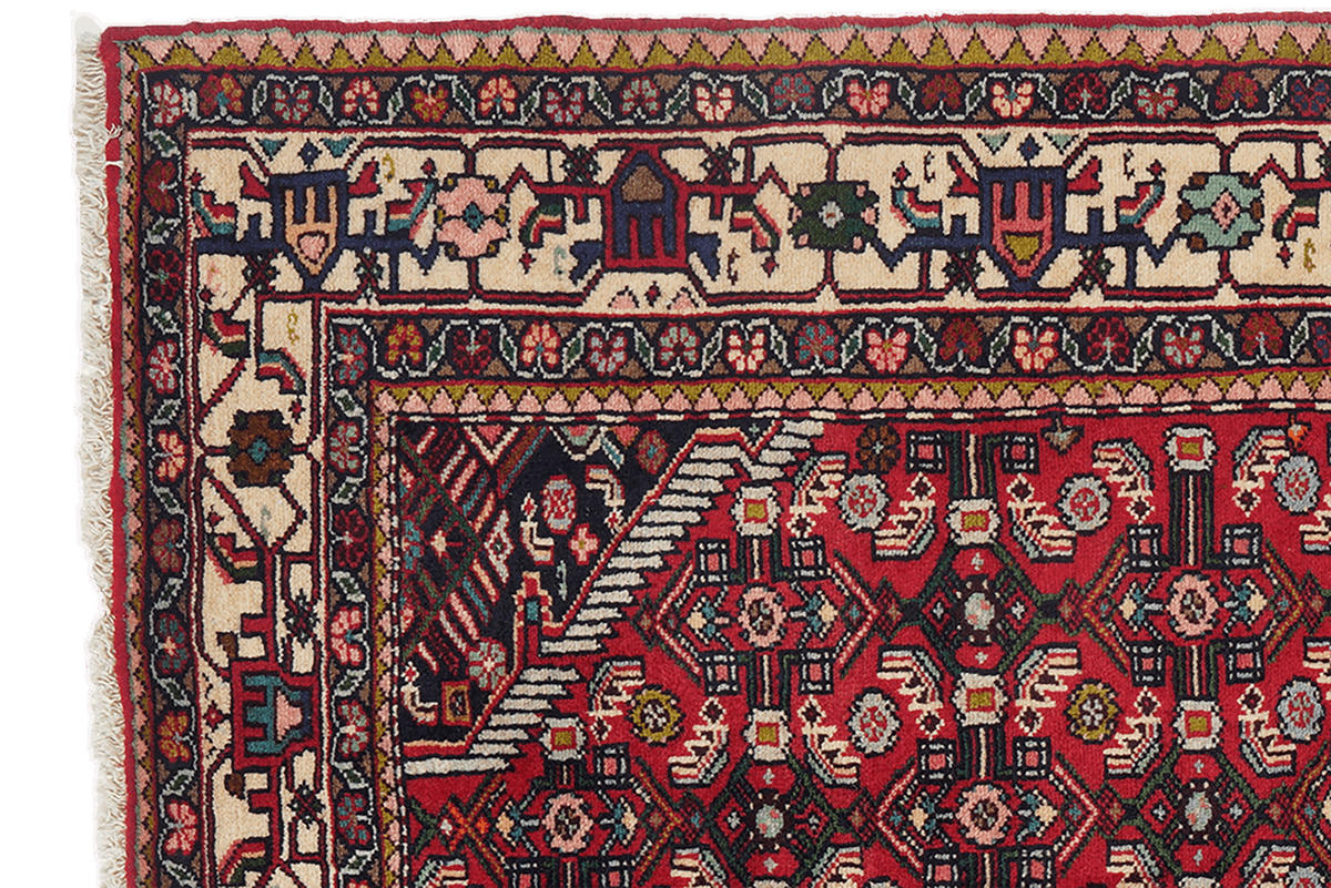 TEPPICH Assadabad Rot 207/130 cm Schurwolle - Rot, Textil (130/207cm) - Looma