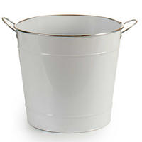 BLUMENTOPF Eimerform Verzinkt Weiß - Weiß, Metall (28/25cm)