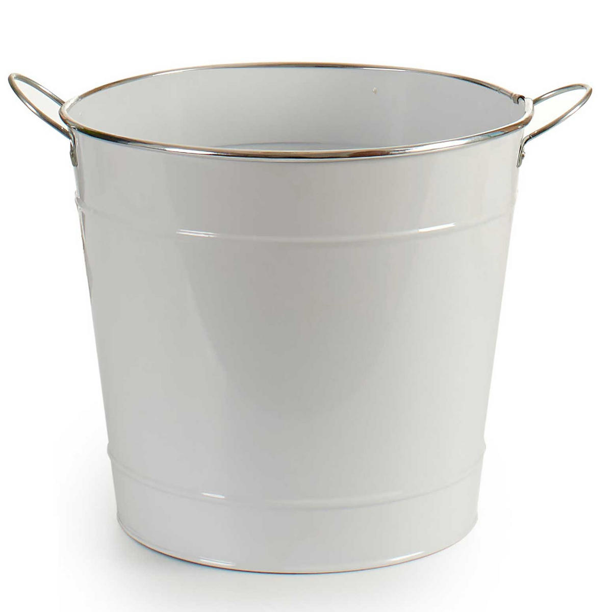 BLUMENTOPF Eimerform Verzinkt Weiß - Weiß, Metall (28/25cm)