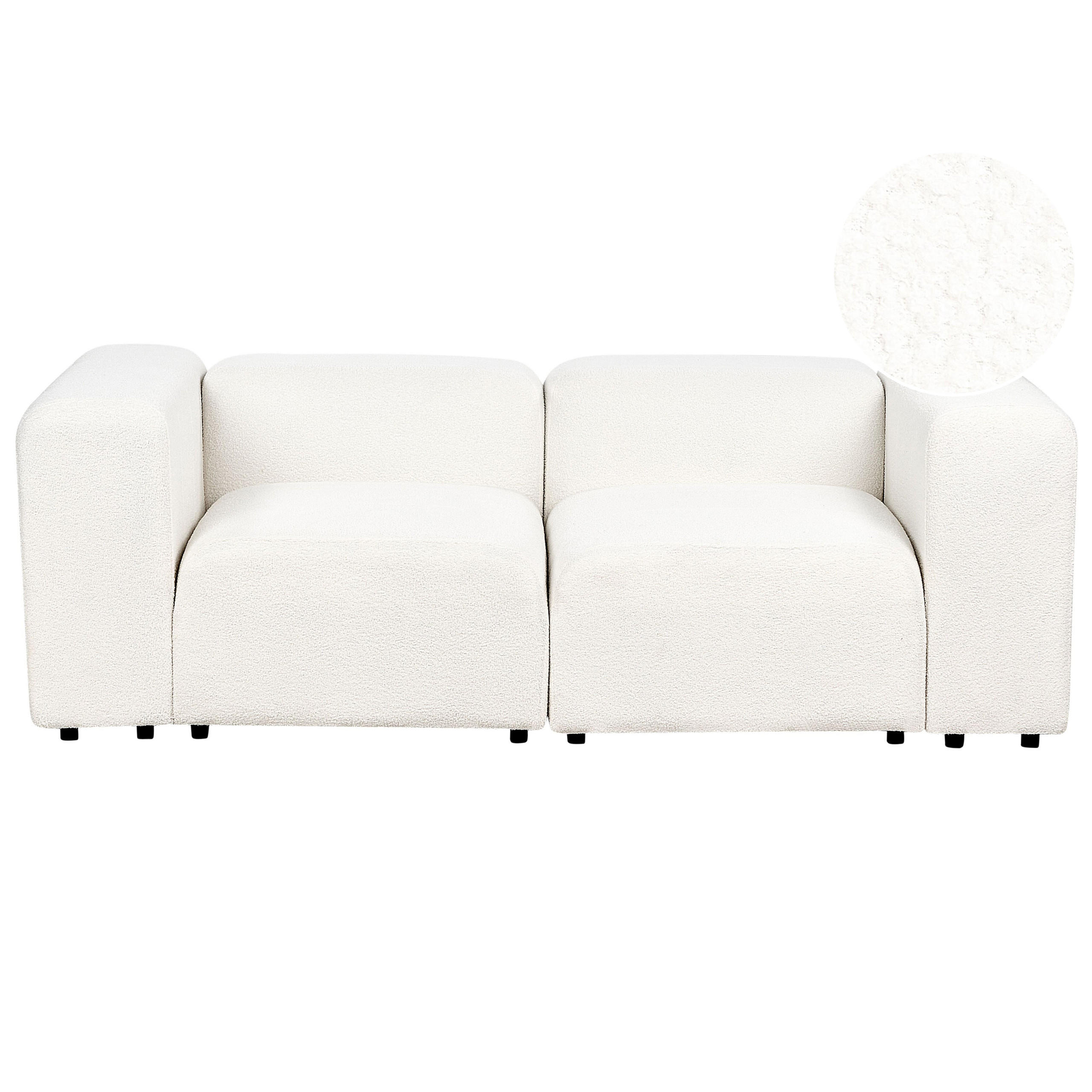 2-SITZER-SOFA Bouclé cremeweiß Falsterbo - Weiß, Textil (204/70/105cm) - Beliani