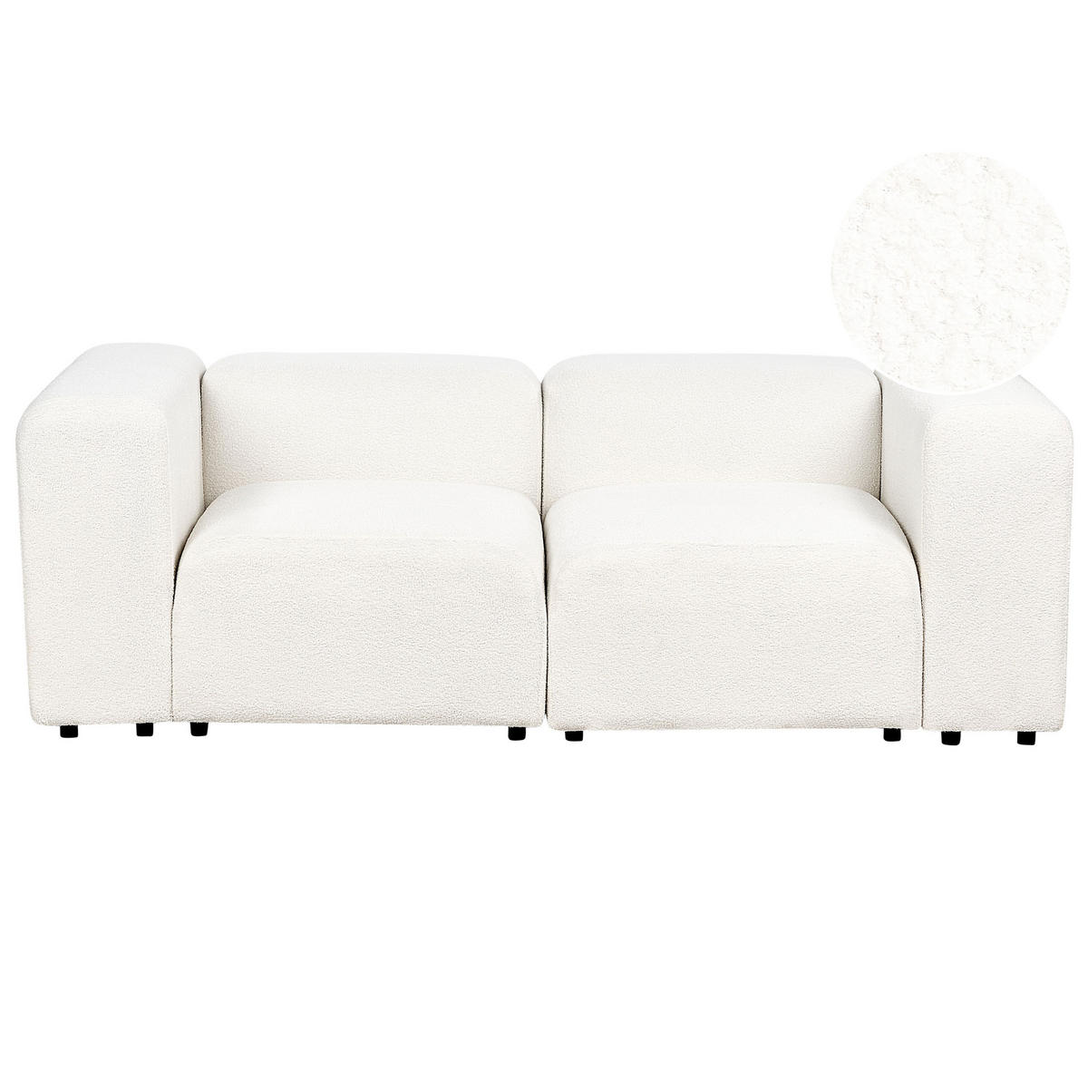 2-SITZER-SOFA Bouclé cremeweiß Falsterbo - Weiß, Textil (204/70/105cm) - Beliani