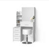 SCHMINKTISCH Loreta Weiß 80 cm mit Hocker - Weiß, Holzwerkstoff (80/131.6/36cm) - Livinity®