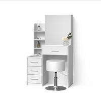 SCHMINKTISCH Loreta Weiß 80 cm mit Hocker - Weiß, Holzwerkstoff (80/131.6/36cm) - Livinity®