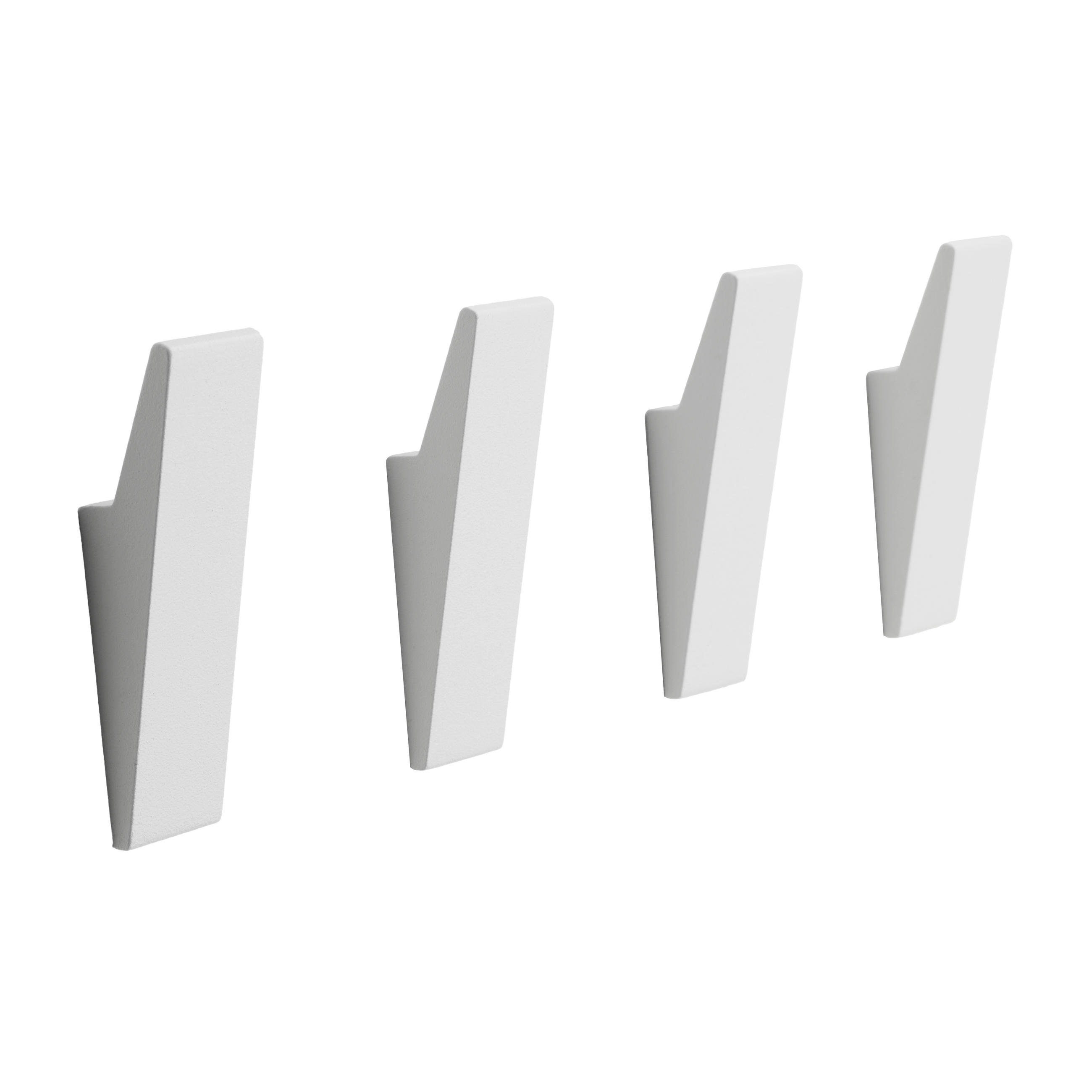 WANDHAKEN OHNE BOHREN Matt Weiß - Weiß, Metall (1.7/6.2/1.8cm) - Designfabrik Hamburg